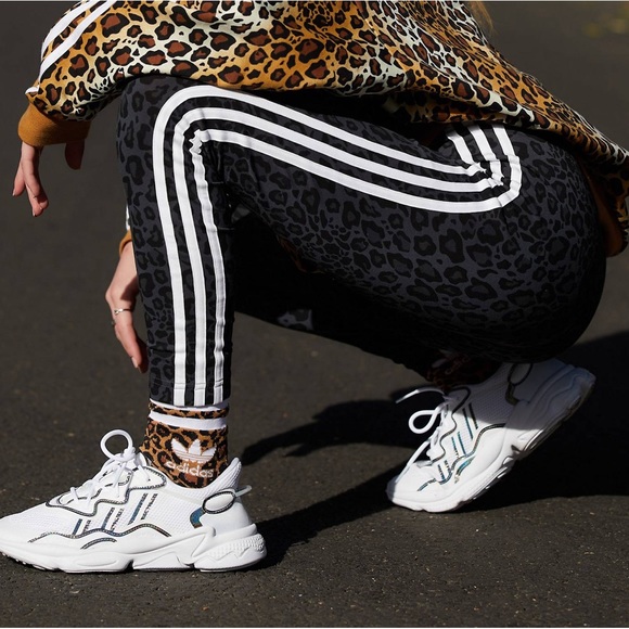 adidas Originals 'Leopard Luxe' leggings in black/grey - Picture 3 of 3